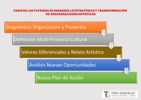 Diagrama de fases para tutoría de desarrollo estratégico y transformación del modelo de negocio